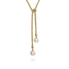 14K Yellow Gold Pearl Wrap Around And Tie Necklace - NK7527-42Y4JPL-Gabriel & Co.-Renee Taylor Gallery