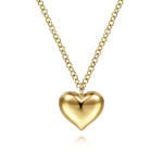 14K Yellow Gold Puff Heart Pendant Necklace - NK6478Y4JJJ-Gabriel & Co.-Renee Taylor Gallery