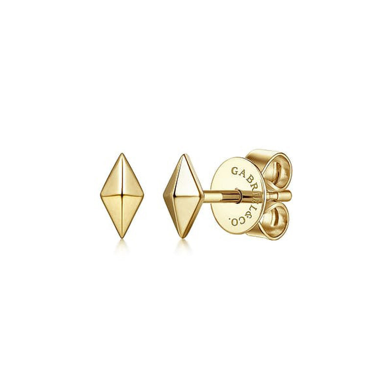 14K Yellow Gold Pyramid Stud Earrings - EG14003Y4JJJ-Gabriel & Co.-Renee Taylor Gallery