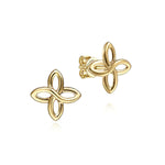 14K Yellow Gold Quatrefoil Stud Earrings - EG14134Y4JJJ-Gabriel & Co.-Renee Taylor Gallery