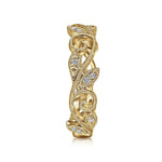 14K Yellow Gold Scrolling Floral Diamond Ring - LR4593Y45JJ-Gabriel & Co.-Renee Taylor Gallery