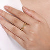 14K Yellow Gold Scrolling Floral Diamond Ring - LR4593Y45JJ-Gabriel & Co.-Renee Taylor Gallery