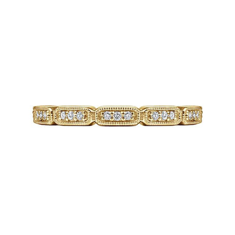 14K Yellow Gold Segmented Diamond Stackable Ring - LR51176Y45JJ-Gabriel & Co.-Renee Taylor Gallery