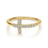 14K White Gold Sideways Diamond Cross Ring - LR50221Y45JJ-Gabriel & Co.-Renee Taylor Gallery