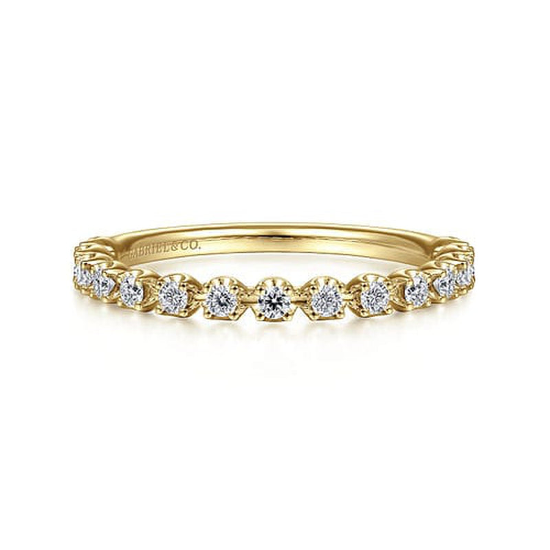 14K Yellow Gold Single Prong Diamond Band - LR51698Y45JJ-Gabriel & Co.-Renee Taylor Gallery