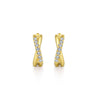 14K Yellow Gold Twisted 15mm Diamond Huggies - EG13328Y45JJ-Gabriel & Co.-Renee Taylor Gallery