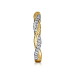 14K Yellow Gold Twisted Diamond Stackable Ring - LR50886Y45JJ-Gabriel & Co.-Renee Taylor Gallery