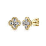 14K Yellow Gold Twisted Rope Diamond Stud Earrings - EG14261Y45JJ-Gabriel & Co.-Renee Taylor Gallery