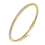 14K Yellow Gold Two Row Diamond Bangle - BG4009-65Y45JJ-Gabriel & Co.-Renee Taylor Gallery