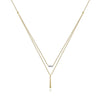 14K Yellow Gold Two Strand Diamond Bar and Bujukan Beaded Pendant Necklace - NK5959Y45JJ-Gabriel & Co.-Renee Taylor Gallery