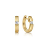 14K Yellow Gold White Sapphire Huggie Earrings - EG584Y4JWS-Gabriel & Co.-Renee Taylor Gallery