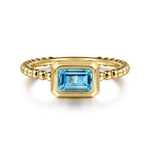 14K Yellow Plain Gold Bujukan And Blue Topaz Stackable Ring - LR52684Y4JBT-Gabriel & Co.-Renee Taylor Gallery