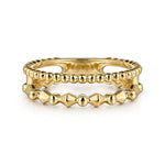 14K Yellow Plain Gold Bujukan Pyramid Easy Stackable Ring - LR52682Y4JJJ-Gabriel & Co.-Renee Taylor Gallery