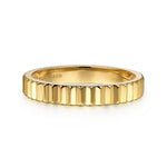 14K Yellow Plain Gold Diamond Cut Stackable Ring-Gabriel & Co.-Renee Taylor Gallery