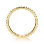 14K Yellow Plain Gold Diamond Cut Stackable Ring-Gabriel & Co.-Renee Taylor Gallery