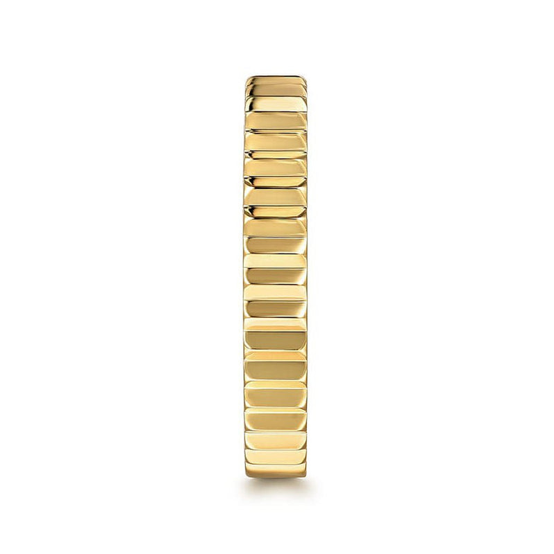 14K Yellow Plain Gold Diamond Cut Stackable Ring-Gabriel & Co.-Renee Taylor Gallery