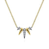 14K Yellow-White Gold Diamond Pavé Spike Fan Bar Necklace - NK6117M45JJ-Gabriel & Co.-Renee Taylor Gallery