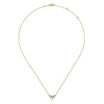 14K Yellow-White Gold Diamond Pavé Spike Fan Bar Necklace - NK6117M45JJ-Gabriel & Co.-Renee Taylor Gallery