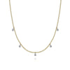 14K Yellow-White Gold Chain Necklace with Diamond Drops - NK6469M45JJ-Gabriel & Co.-Renee Taylor Gallery