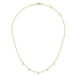 14K Yellow-White Gold Chain Necklace with Diamond Drops - NK6469M45JJ-Gabriel & Co.-Renee Taylor Gallery