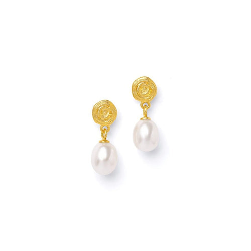 Rosalina Gold Fresh Water Pearl Earrings-Bernd Wolf-Renee Taylor Gallery