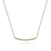 14K Rose Gold 18" Diamond Pavé Curved Bar Necklace - NK4273K45JJ-Gabriel & Co.-Renee Taylor Gallery