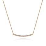 14K Rose Gold 18" Diamond Pavé Curved Bar Necklace - NK4273K45JJ-Gabriel & Co.-Renee Taylor Gallery