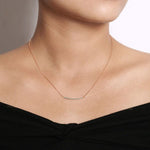 14K Rose Gold 18" Diamond Pavé Curved Bar Necklace - NK4273K45JJ-Gabriel & Co.-Renee Taylor Gallery