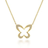 18 inch 14K Yellow Gold Open Diamond Butterfly Pendant Necklace - NK2972Y45JJ-Gabriel & Co.-Renee Taylor Gallery