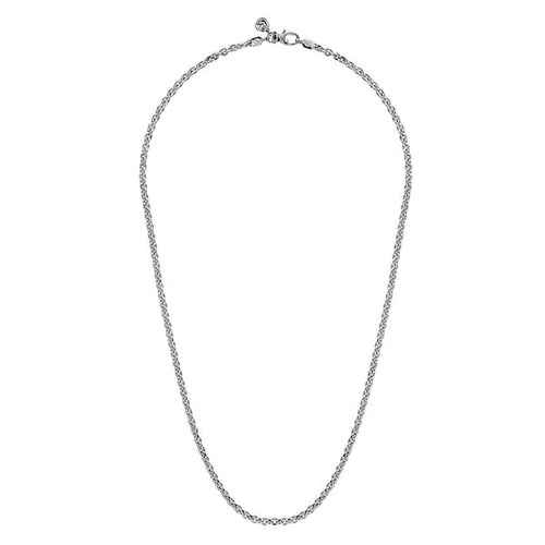 925 Sterling Silver Solid Men's Link Chain Necklace - NKM7010-22SVJJJ-Gabriel & Co.-Renee Taylor Gallery