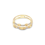 "ÉLITE" Irregular Gold Boules & Diamond Bars Double-Band Ring- AS18-583-Nanis-Renee Taylor Gallery