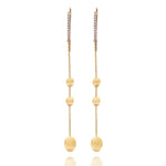 "SOFFIO" Gold & Diamonds Long Earrings - OS23-583-Nanis-Renee Taylor Gallery