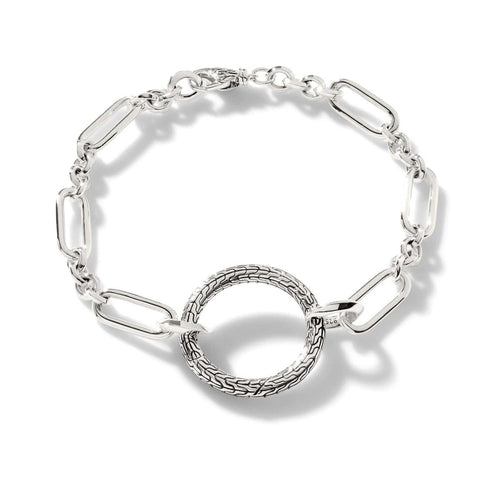 Classic Chain Silver Knife Edge Amulet Connector Bracelet - BU900701X-John Hardy-Renee Taylor Gallery