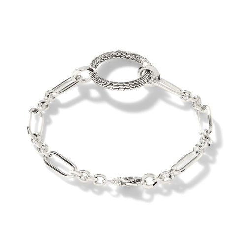 Classic Chain Silver Knife Edge Amulet Connector Bracelet - BU900701X-John Hardy-Renee Taylor Gallery