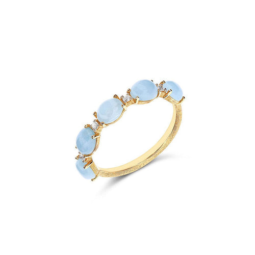 "AZURE" Gold, Diamonds & Aquamarine Boules Ring - AS2-597-Nanis-Renee Taylor Gallery