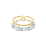 "AZURE" Gold, Diamonds & Aquamarine Double-Band Ring - AS3-597-Nanis-Renee Taylor Gallery