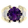 14K Gold & Crystalline Silver Cushion-Cut Amethyst Split Taper Diagonal Ring-Shelli Kahl-Renee Taylor Gallery