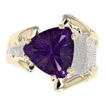 14K Gold & Crystalline Silver Trillion-Cut Amethyst Asymmetric Split Ring-Shelli Kahl-Renee Taylor Gallery