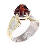 14K Gold & Crystalline Silver Trillion-Cut Garnet Asymmetric Split Ring-Shelli Kahl-Renee Taylor Gallery