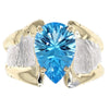 14K Gold & Crystalline Silver Pear-Cut Swiss Blue Topaz Split Taper Ring-Shelli Kahl-Renee Taylor Gallery