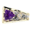 14K Gold & Crystalline Silver Trillion-Cut Amethyst Square Taper Ring-Shelli Kahl-Renee Taylor Gallery