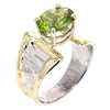 14K Gold & Crystalline Silver Oval-Cut Peridot Split Taper Ring-Shelli Kahl-Renee Taylor Gallery