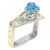 14K Gold & Crystalline Silver Trillion-Cut Swiss Blue Topaz Tapered Square Ring-Shelli Kahl-Renee Taylor Gallery