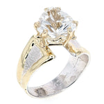 14K Gold & Crystalline Silver Trillion-Cut White Topaz Asymmetric Split Ring-Shelli Kahl-Renee Taylor Gallery