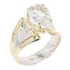 14K Gold & Crystalline Silver Pear-Cut White Topaz Split Taper Ring-Shelli Kahl-Renee Taylor Gallery