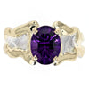 14K Gold & Crystalline Silver Oval-Cut Amethyst Wavy Split Taper Ring-Shelli Kahl-Renee Taylor Gallery