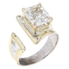 14K Gold & Crystalline Silver Emerald-Cut White Topaz Wrap II Ring-Shelli Kahl-Renee Taylor Gallery