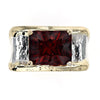 14K Gold & Crystalline Silver Emerald-Cut Garnet Square Ring-Shelli Kahl-Renee Taylor Gallery