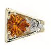 14K Gold & Crystalline Silver Trillion-Cut Citrine Square Ring-Shelli Kahl-Renee Taylor Gallery