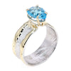 14K Gold & Crystalline Silver Pear-Cut Blue Topaz Split Taper Ring-Shelli Kahl-Renee Taylor Gallery